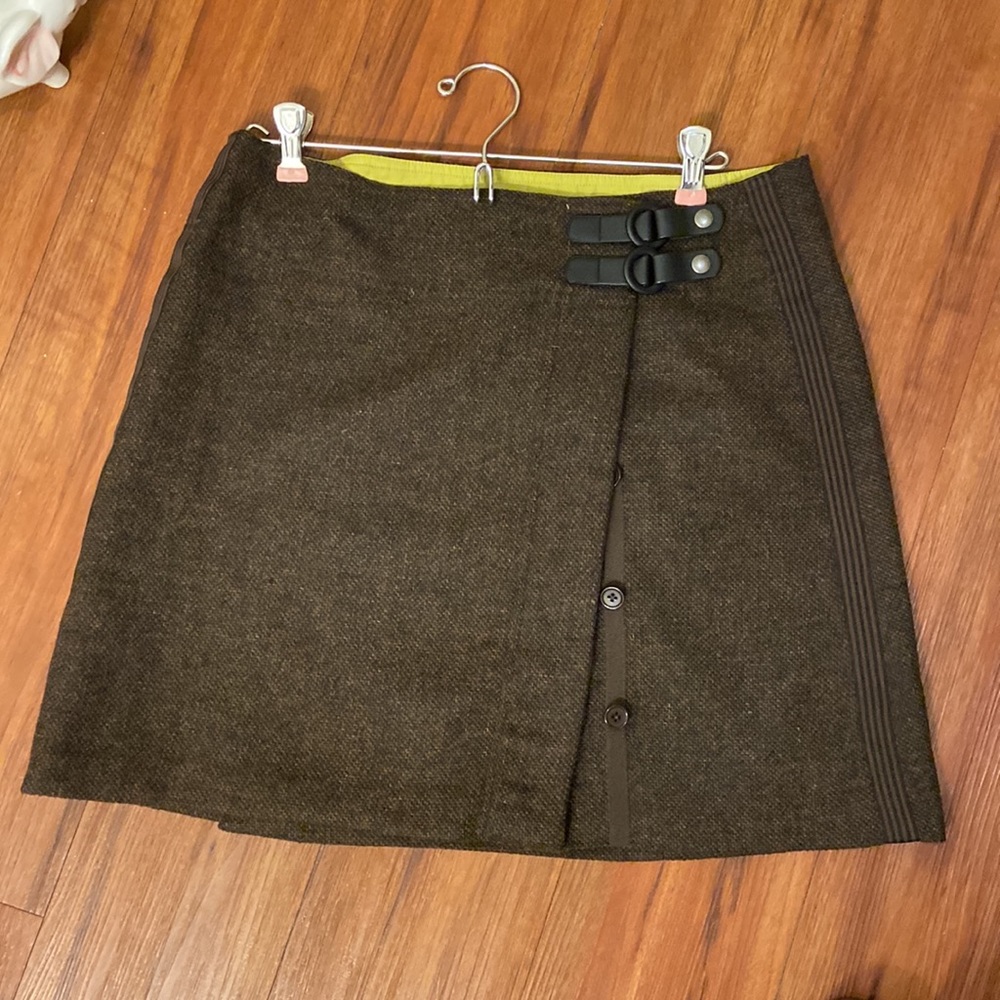 Prana button-front mini skirt